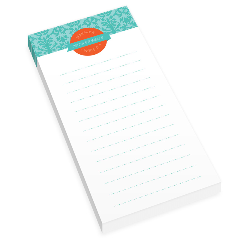 Blue Victorian Ways Personalized List Pad