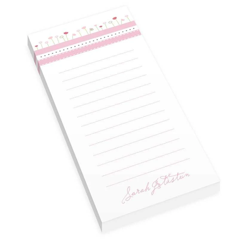 Ribbons And Flowers Personalized List Pad