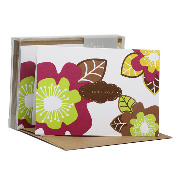 Bold flowers Bright pink Notecards