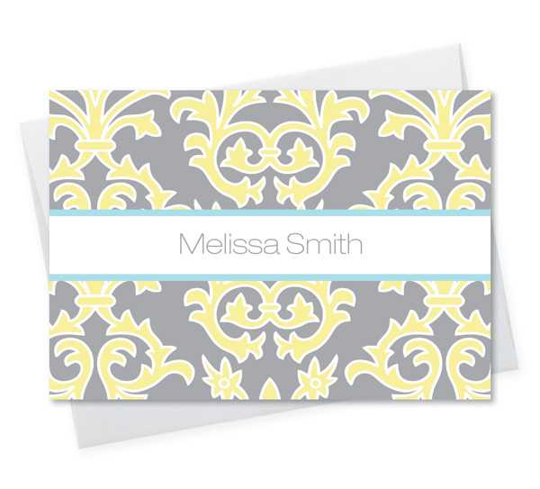 Yellow Victorian Ways Notecard