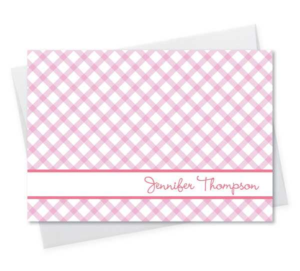 Pink Crisscross Notecard