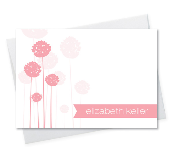 Clear Poms Poms Notecard