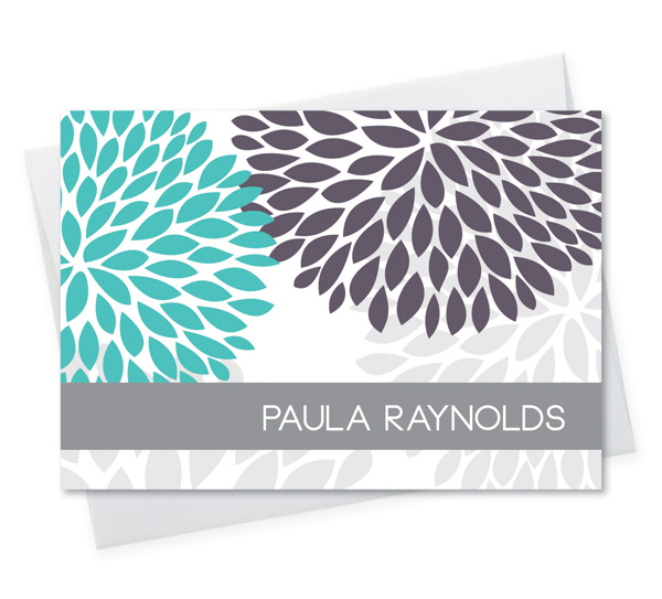 Turquoise And Bold Notecard