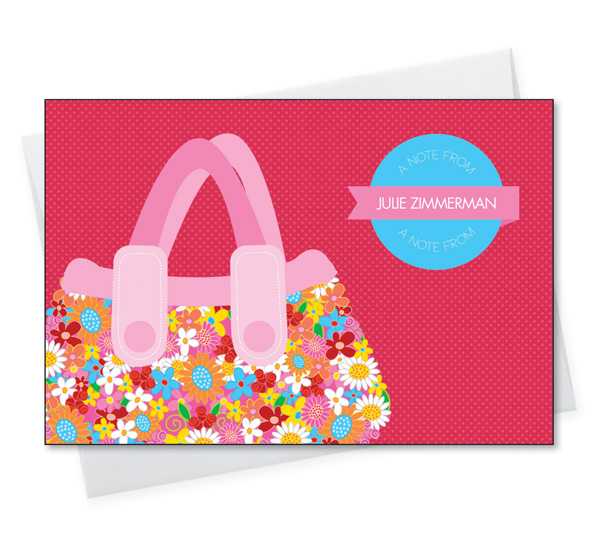 Pink Flowery Purse Notecard