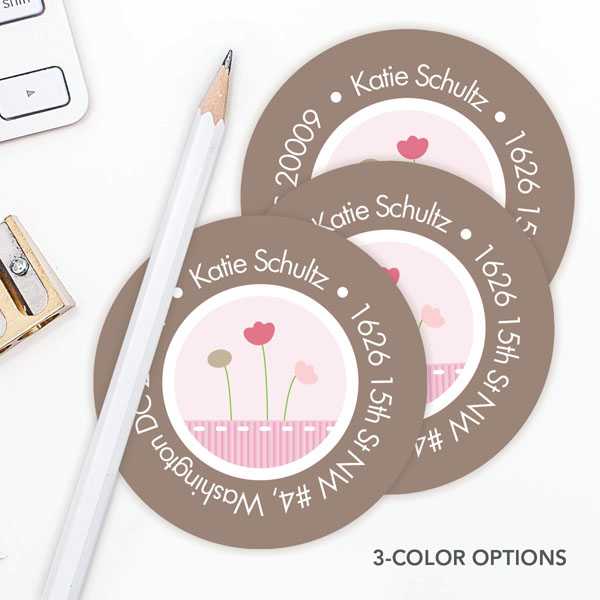 Ribbon And Flowers  Label Set