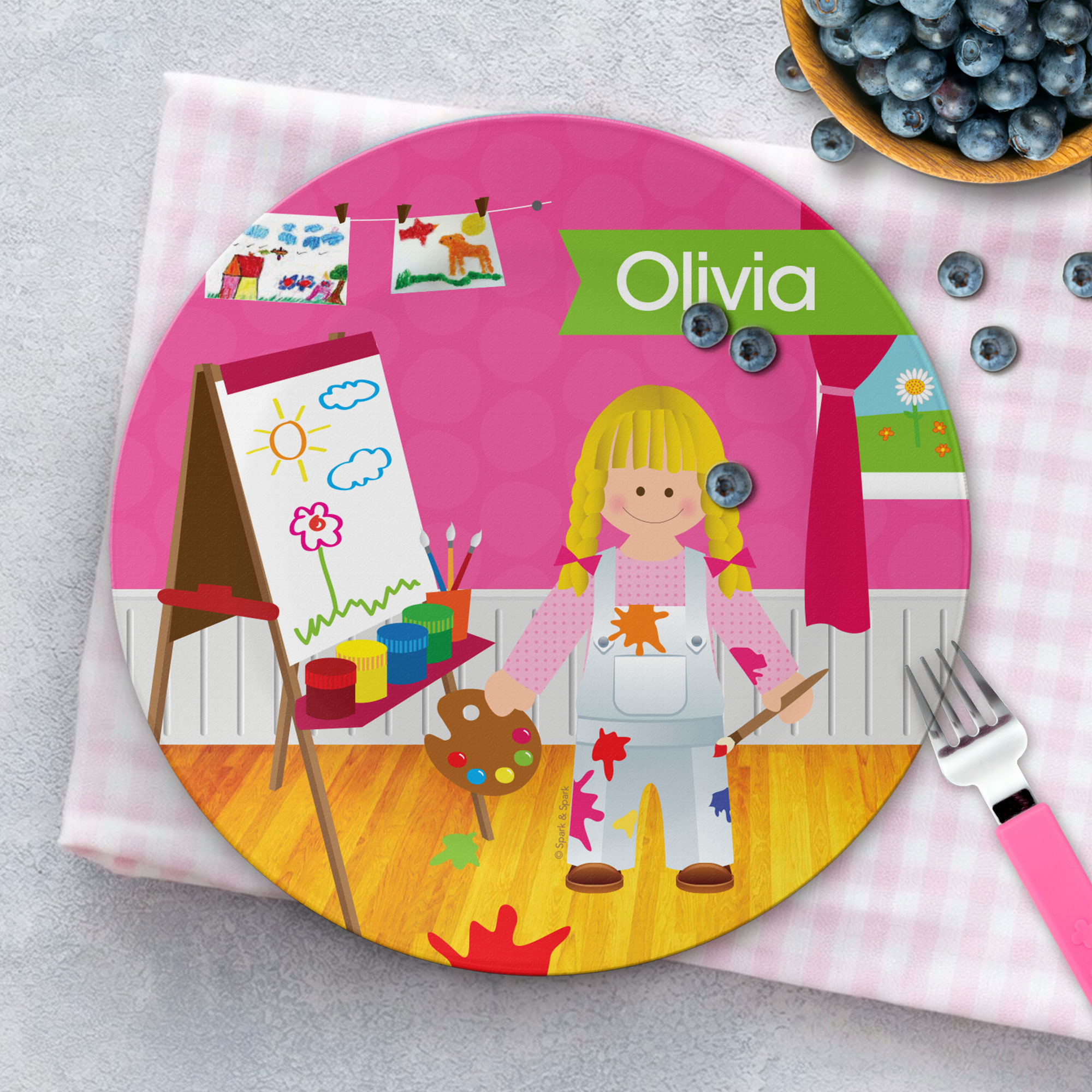 Artist At Work Custom Plate for Girls