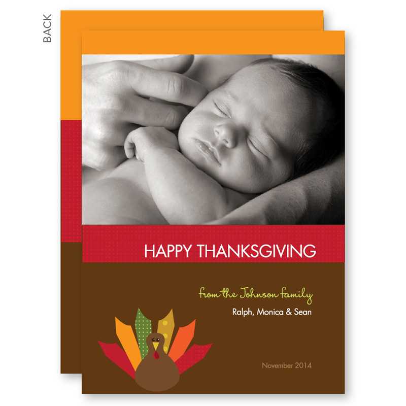 Turkey Wishes Personalized Thanksgiving Cards