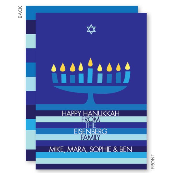 Hanukkah Menorah And Star Card