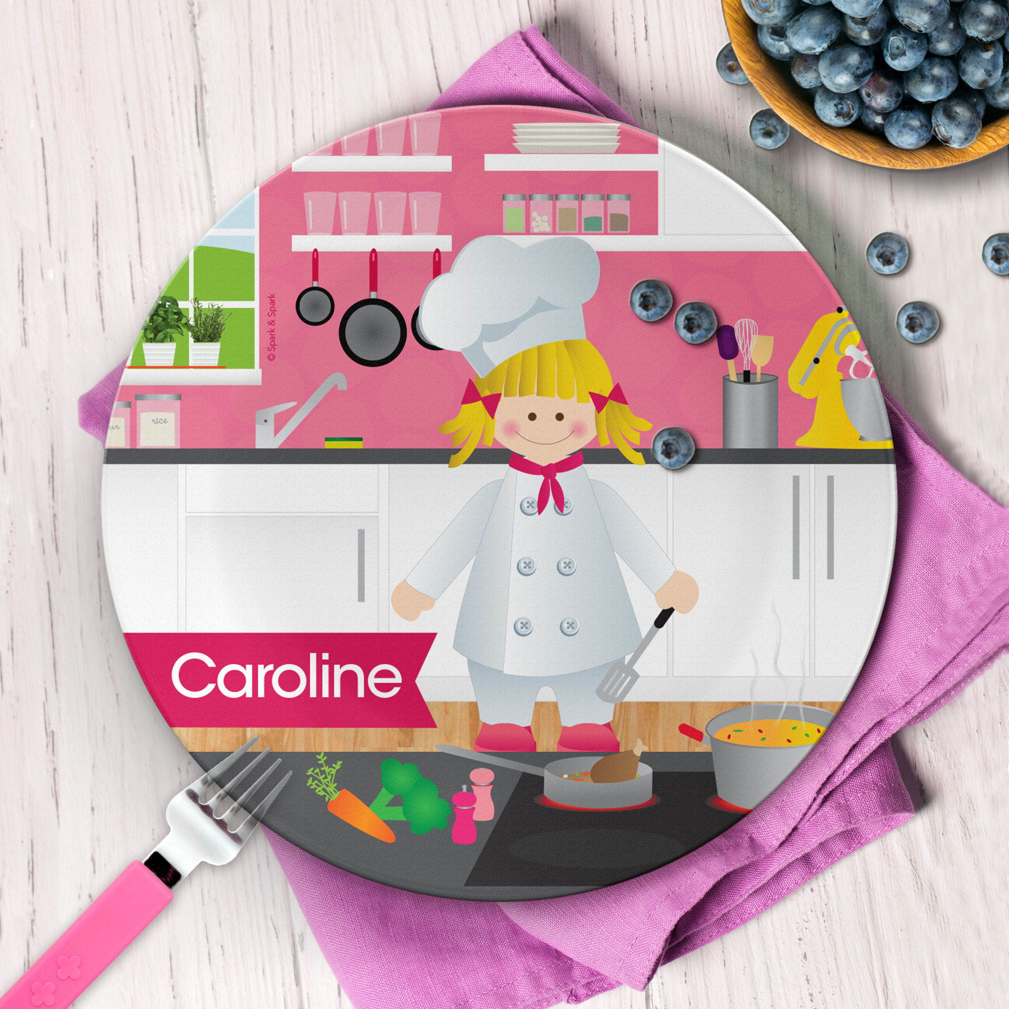 A Girl Chef's Taste Custom Plate for Girls