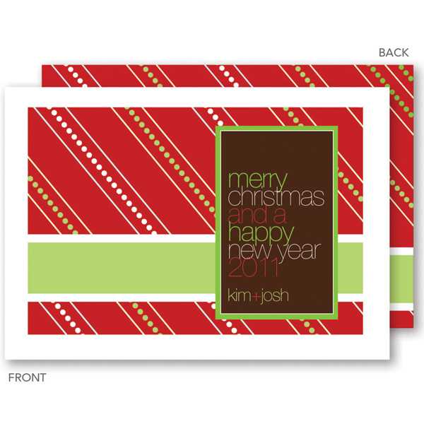 White Candy Stripes Christmas Cards