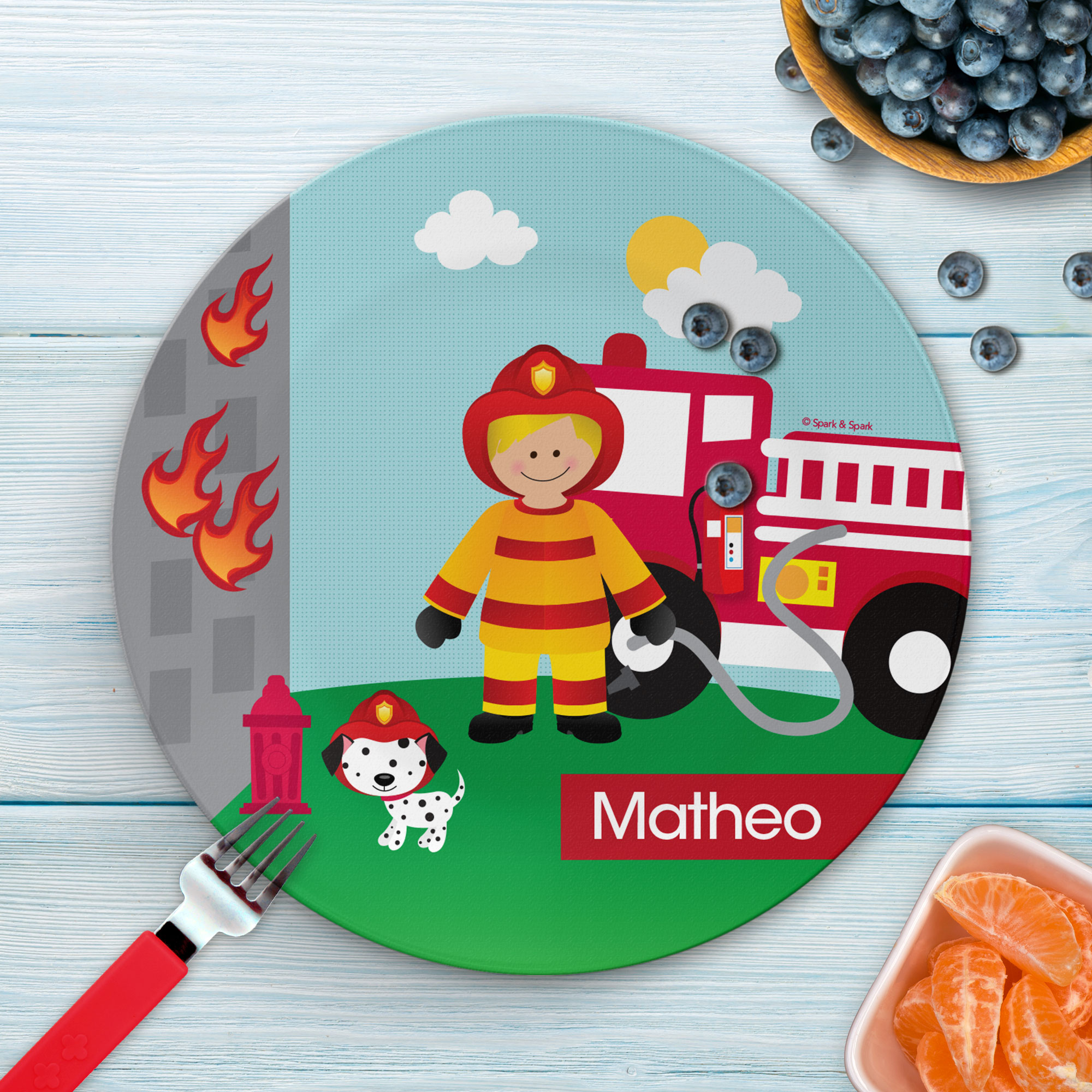 Call A Firefighter Kids Plates