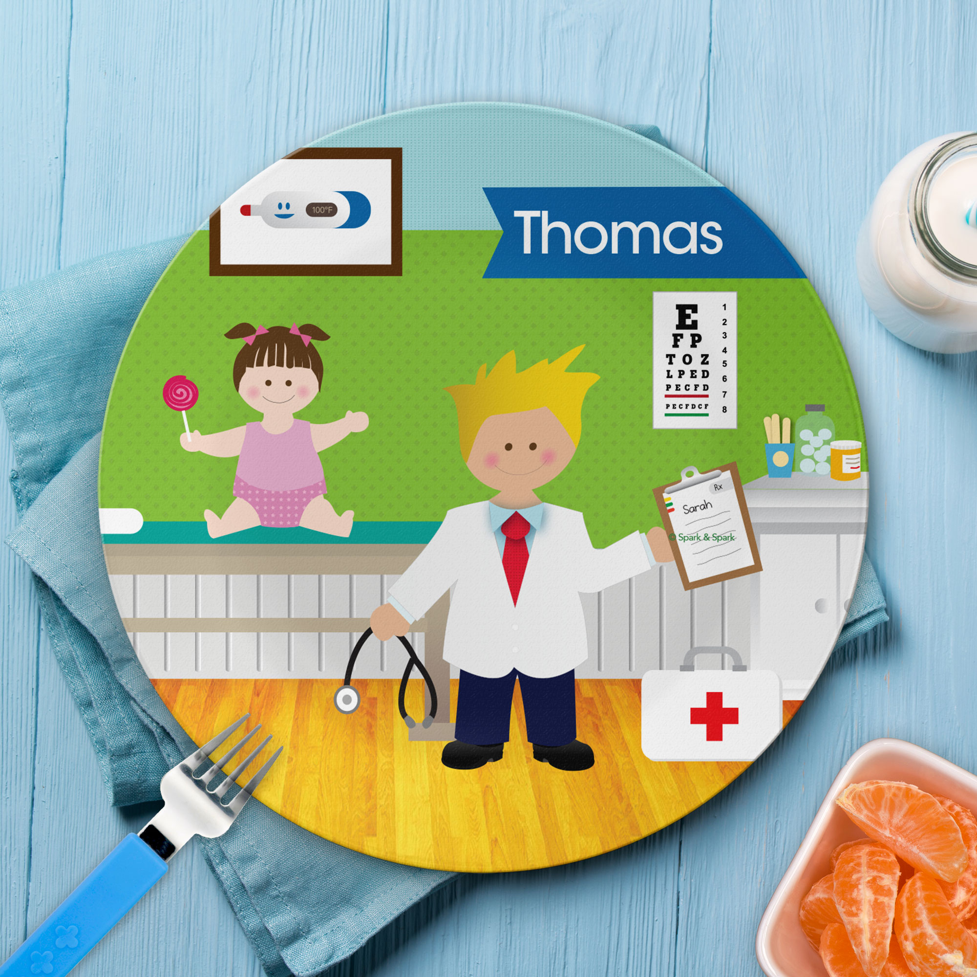 Boy Doctor's Visit Kids Plates