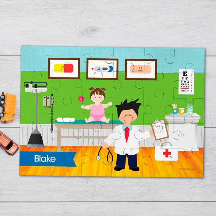 Boy Doctor's Visit Personalized Puzzles