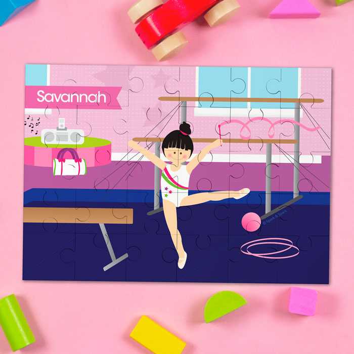 Cute Gymnast Girl Personalized Puzzles