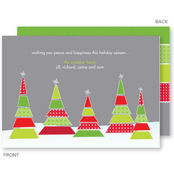 Xmas Trees With Stars Christmas Cards