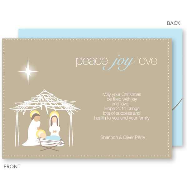 Minimal Nativity Khaki Christmas Cards