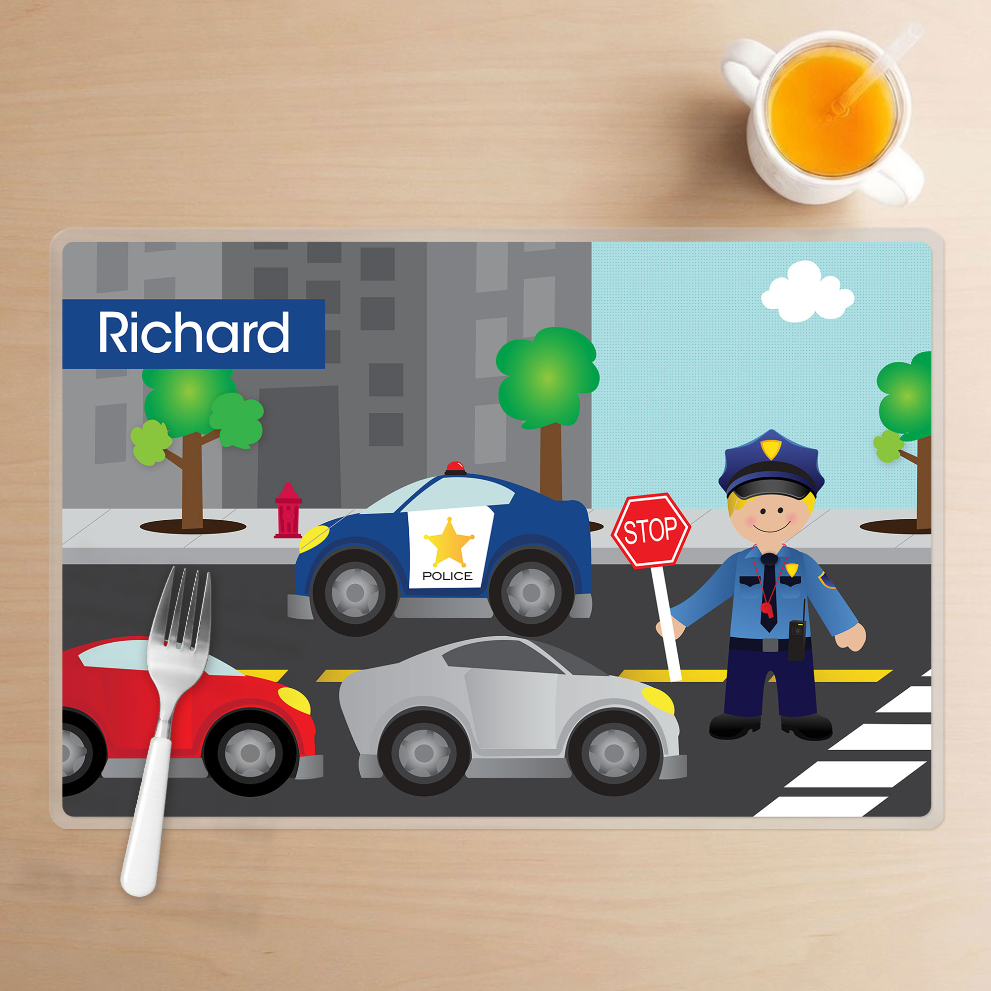Police on duty Kids Placemat