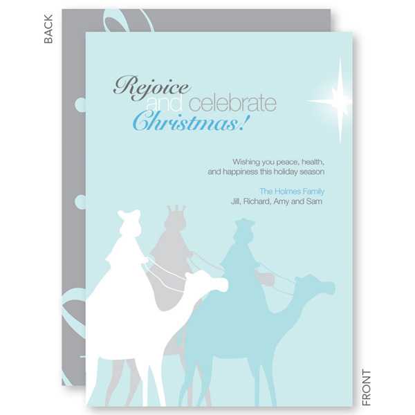 Layered Three Kings Blue Christmas Cards