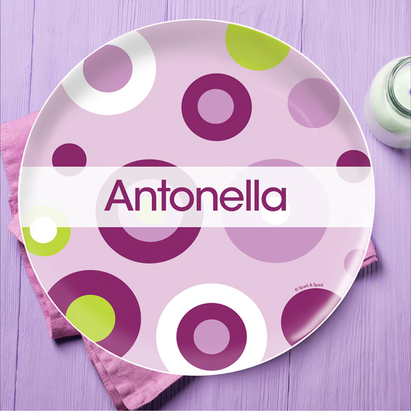 Circles And Circles Purple Kids Plates
