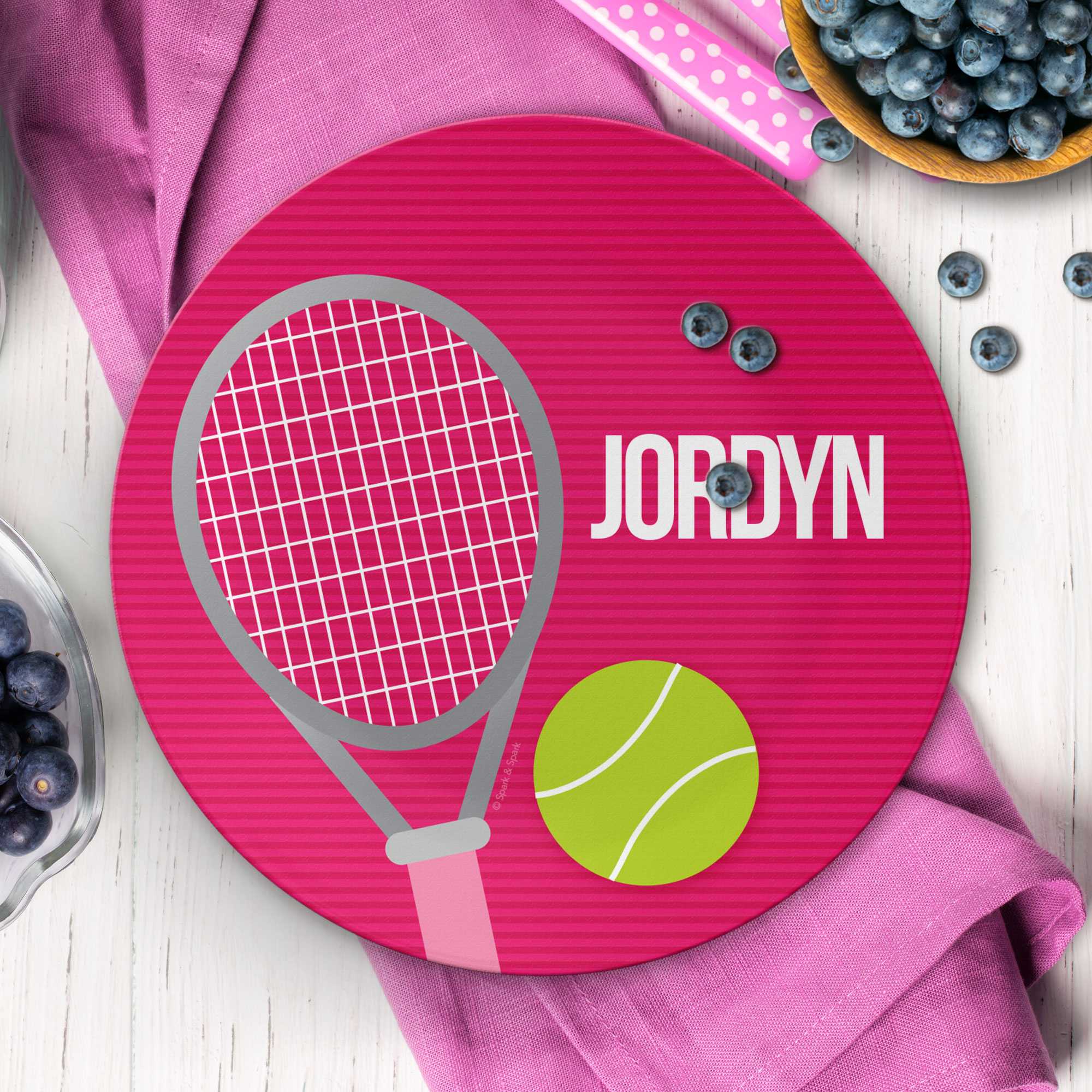 Tennis Fan Girl Custom Plate for Girls