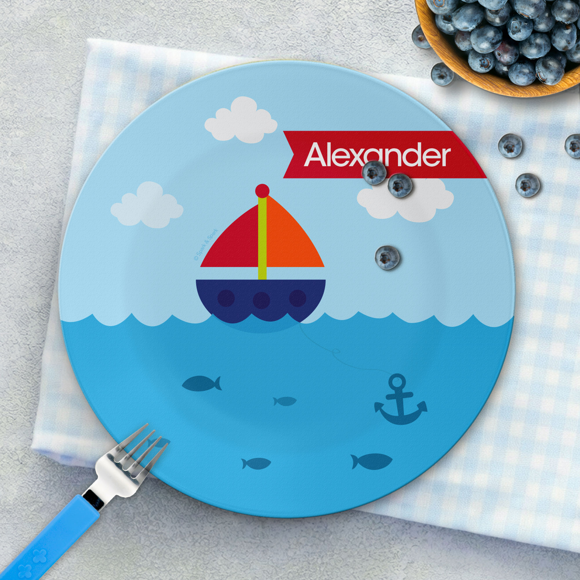 Sailing The Blue Ocean Kids Plates