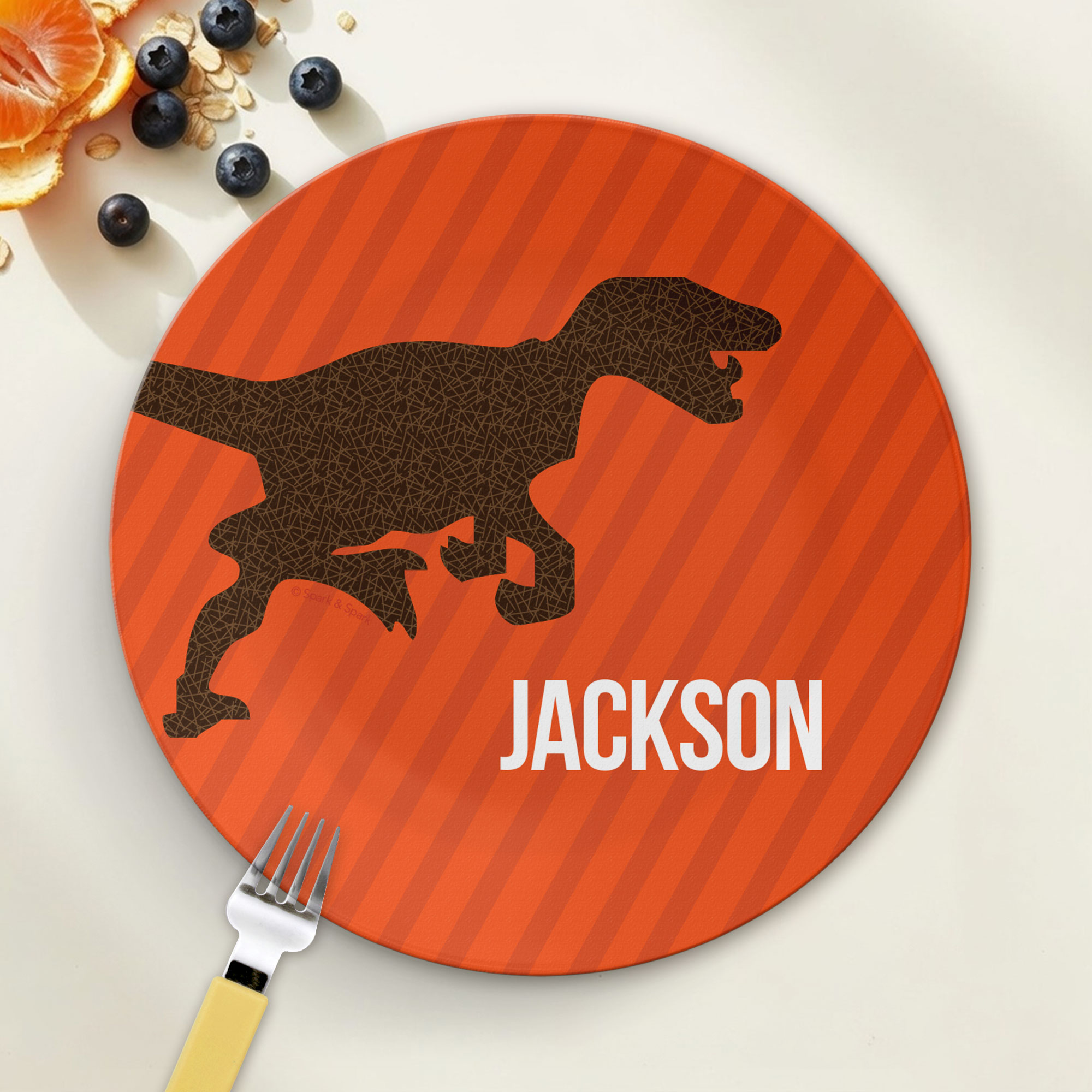 Dino and Me Orange Kids Plates