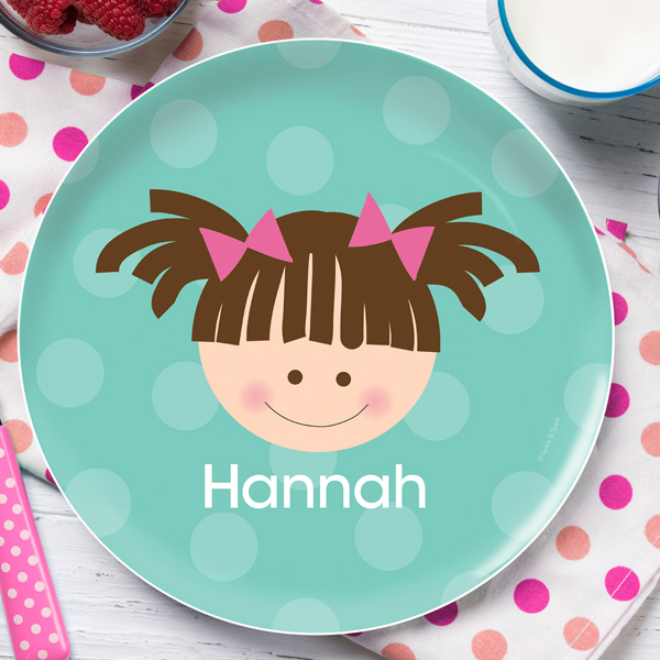 Just Like Me Girl Aqua Kids Plates
