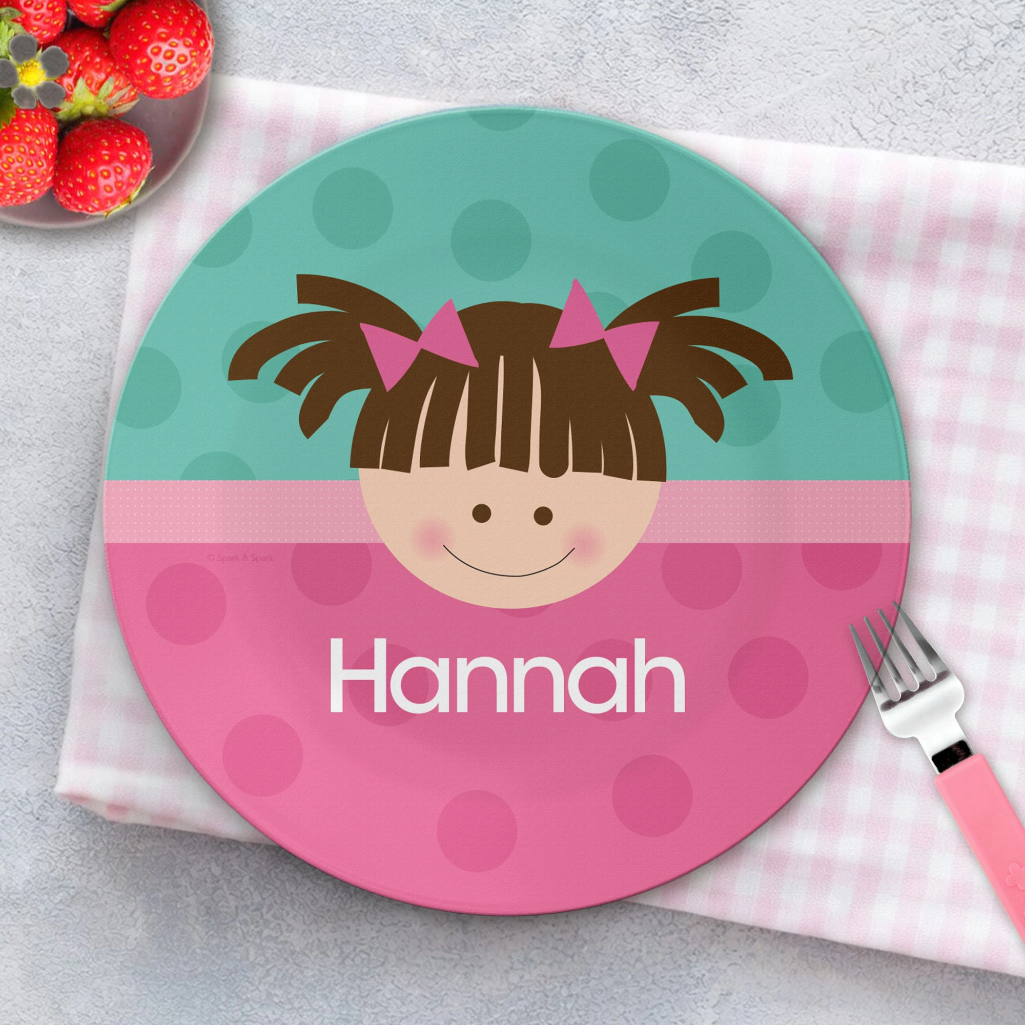 Just Like Me Girl Aqua Kids Plates