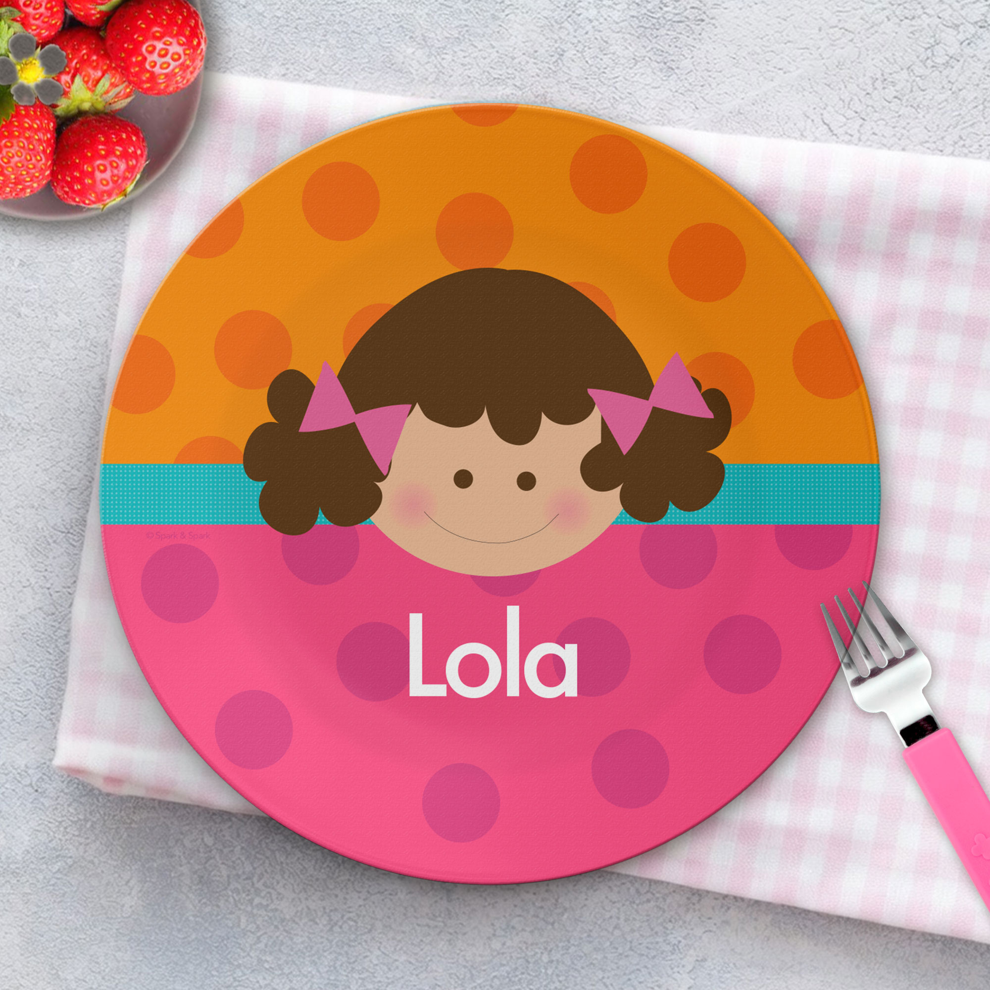 Just Like Me Girl Orange Kids Plates