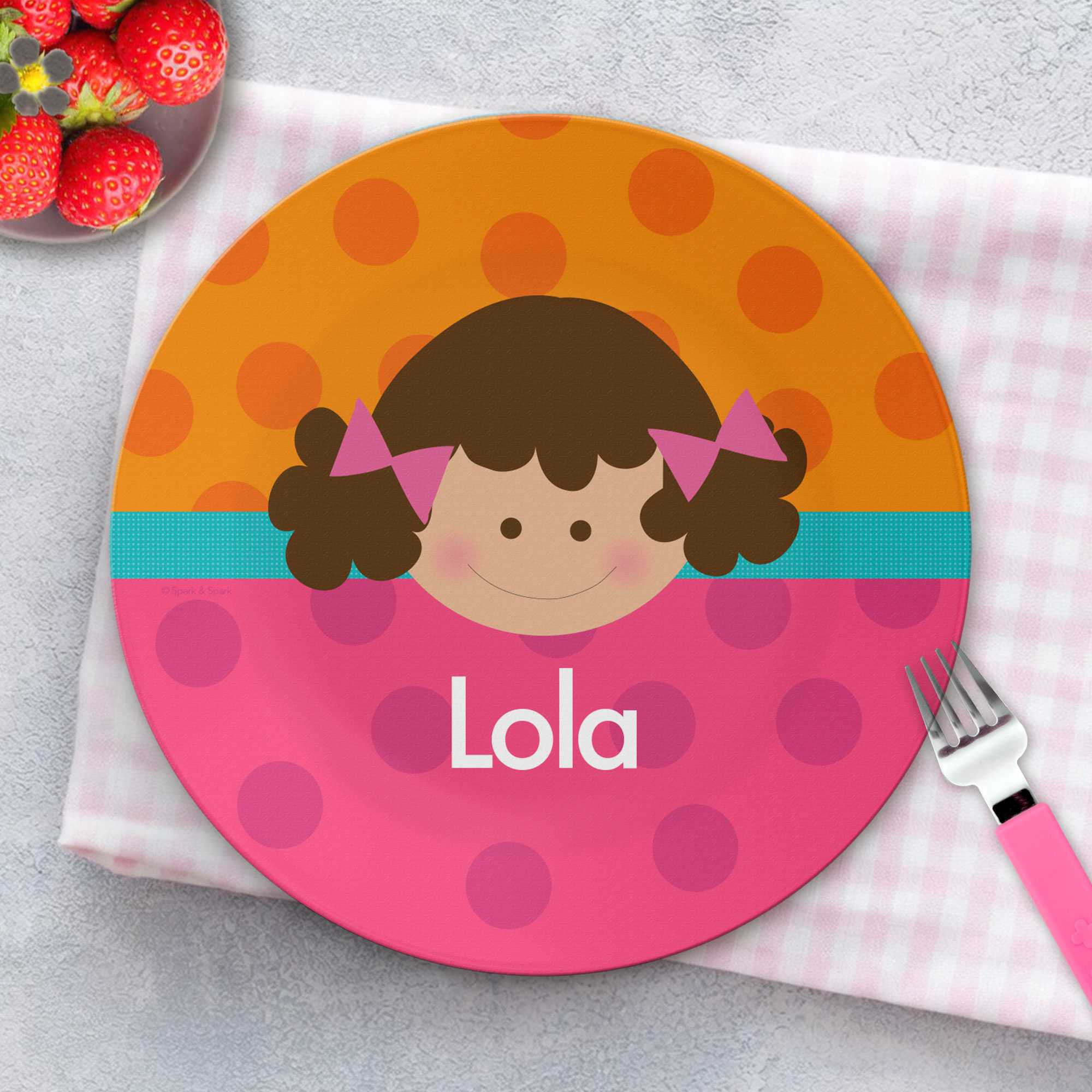 Just Like Me Girl Orange Custom Plate for Girls