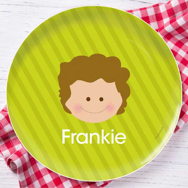 Just Like Me Boy Green Kids Plates