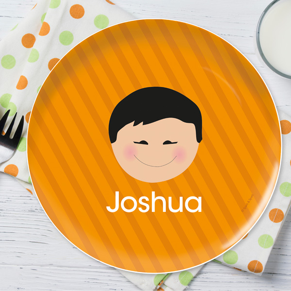 Just Like Me Boy Orange Kids Plates