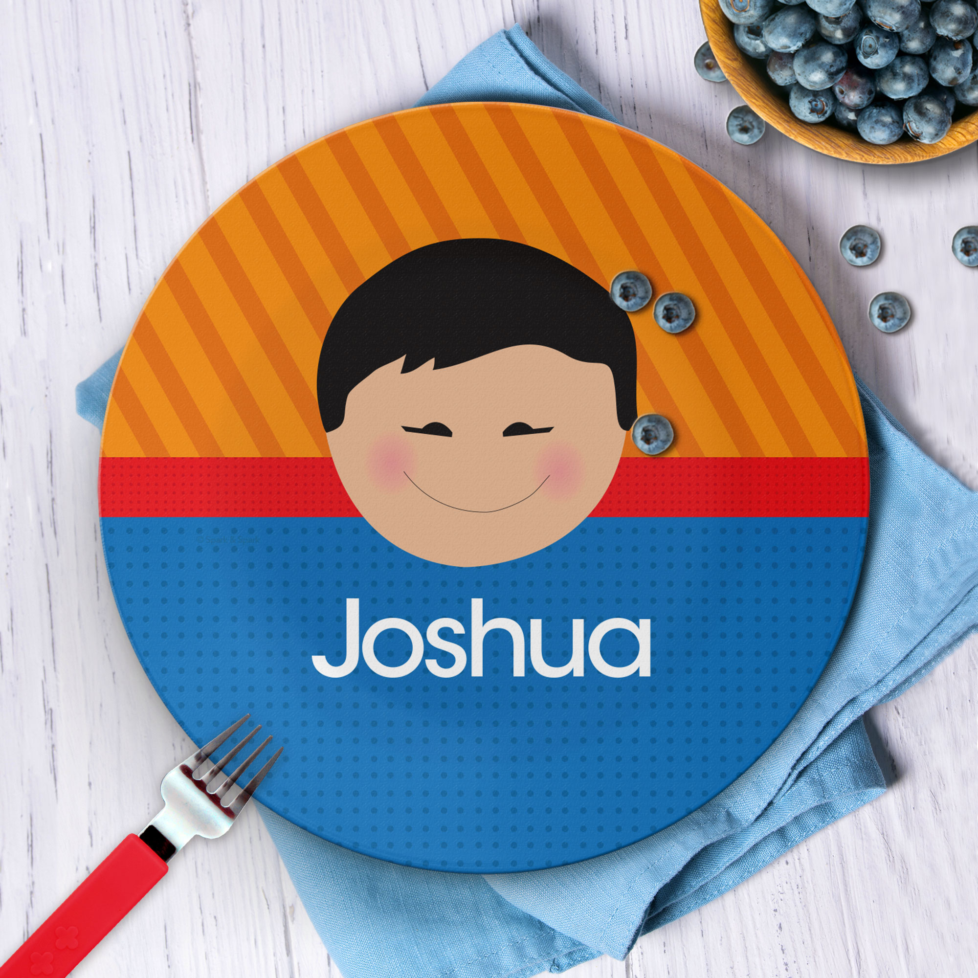 Just Like Me Boy Orange Kids Plates