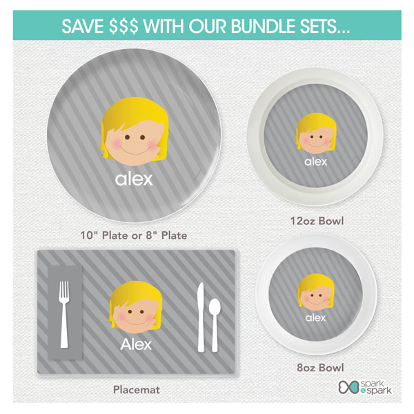 Just Like Me Boy Grey Kids Plates