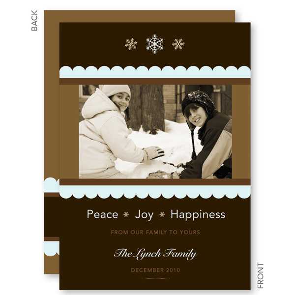 Ribbon & Flakes Christmas Photo Cards