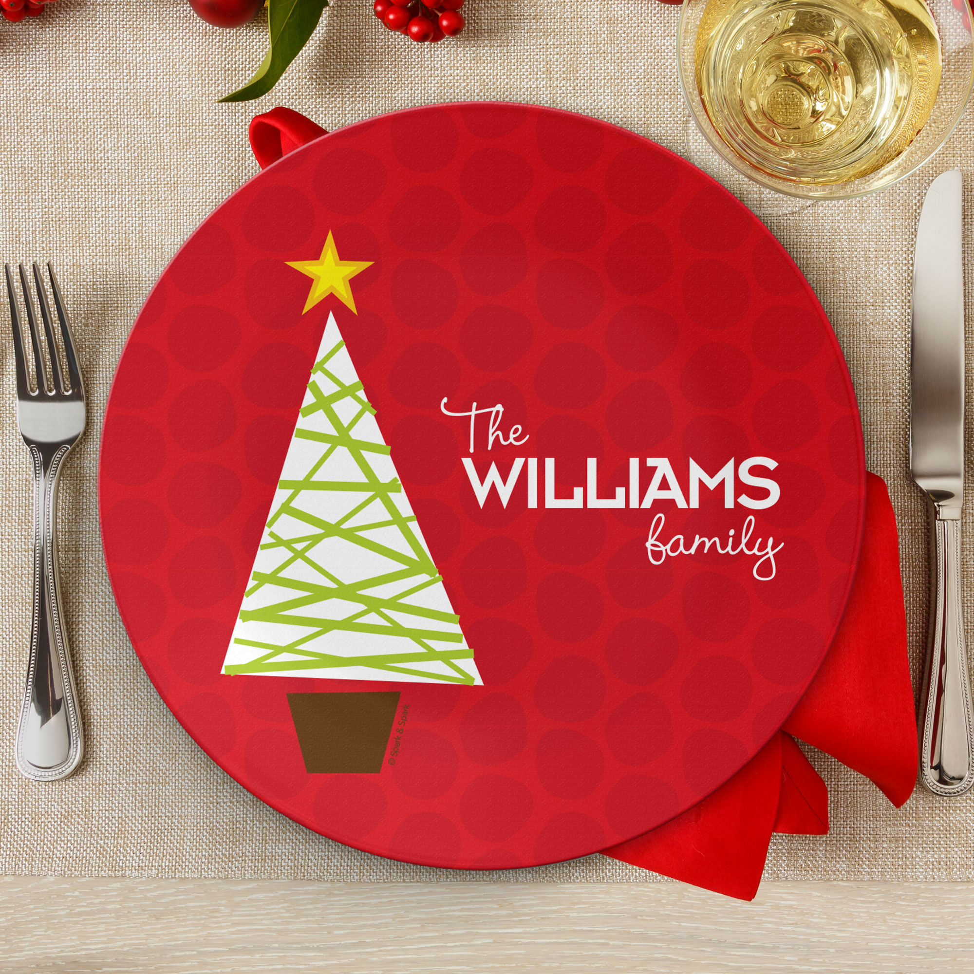 A Modern Kind Of Tree Personalized Christmas plates