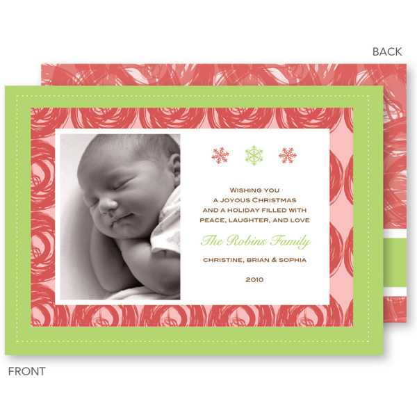 Modern Circles Pink Christmas Photo Cards