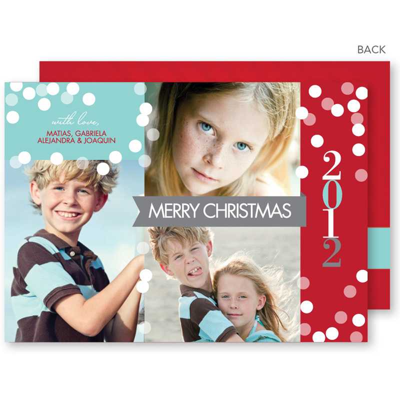 Modern Snowfall Christmas Photo Cards
