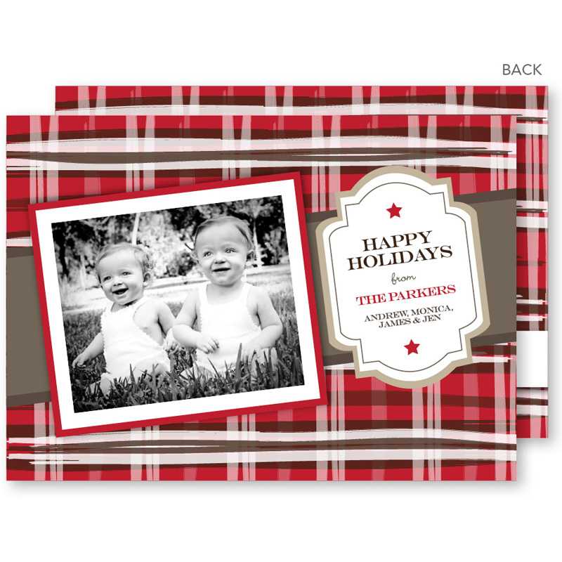 Red and Brown Scotch Christmas Photo Cards