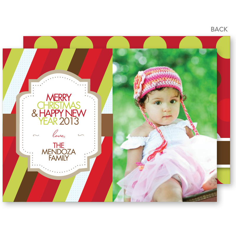 Festive Stripe Christmas Photo Cards