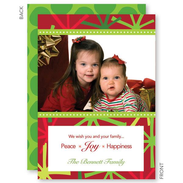 Merry Trendy Stars Christmas Photo Cards