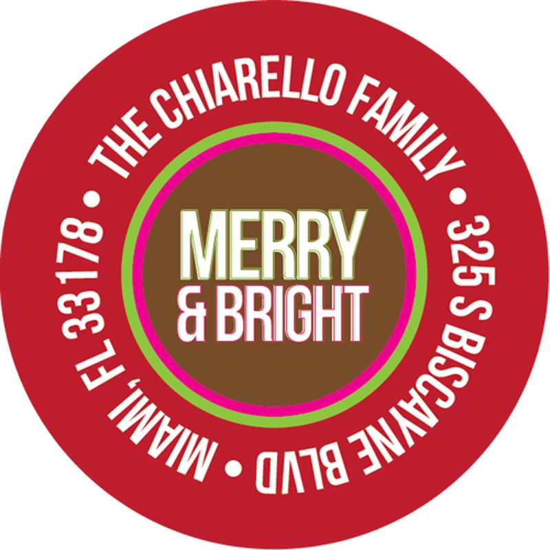 Merry and Bright Christmas Address Labels