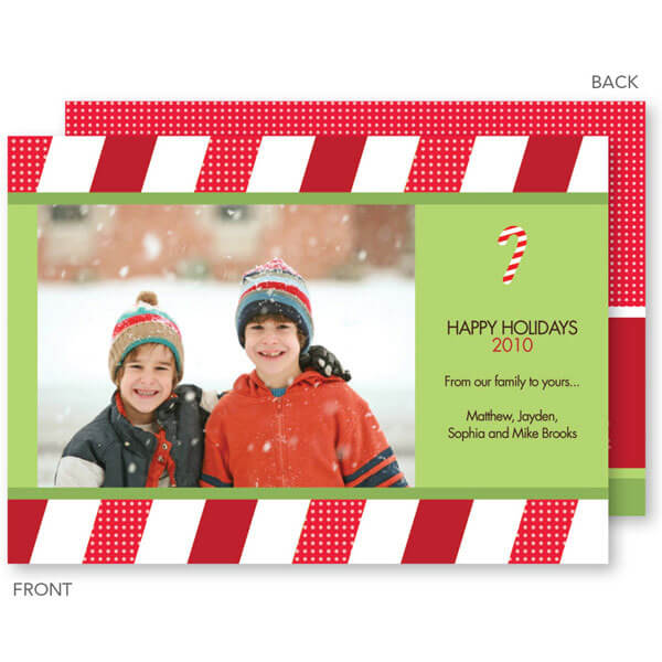 Sweet Candy Cane Christmas Photo Cards