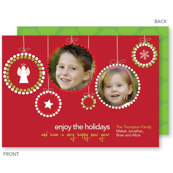 Photo Ornaments Red Christmas Photo Cards