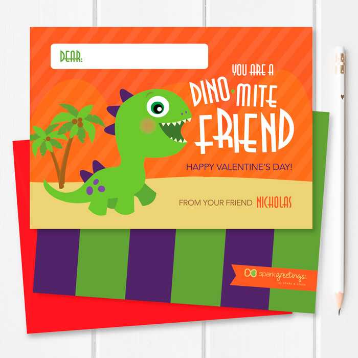 Dinomite Friend Kids Valentines Cards