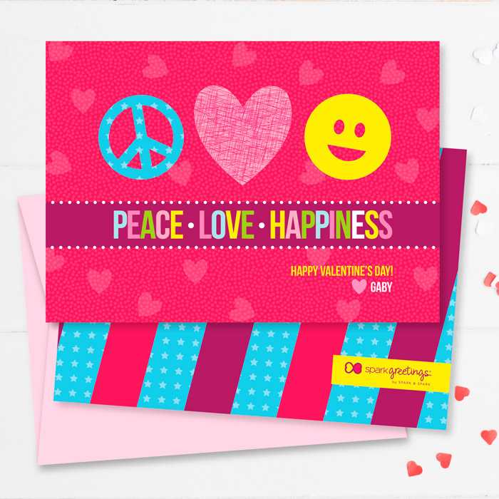 Peace, Love & Happiness Kids Valentines Cards