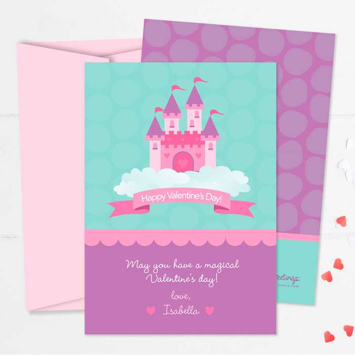 A Castle In The Sky Kids Valentines Cards
