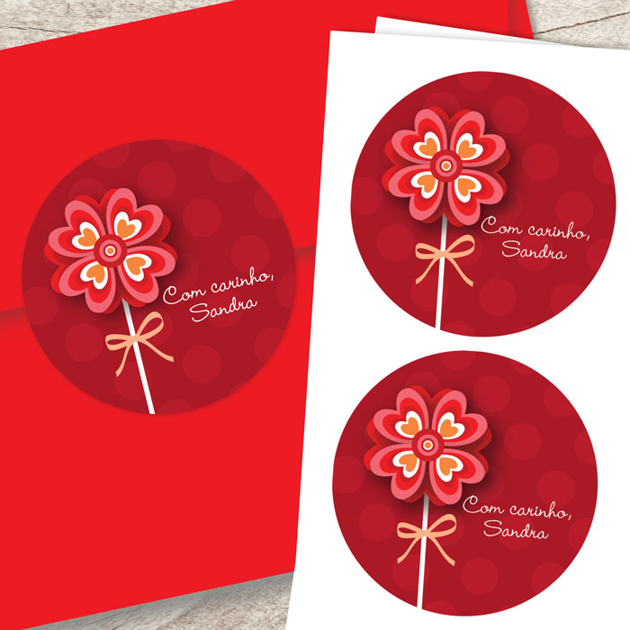Sweet Valentine Flower Custom Stickers