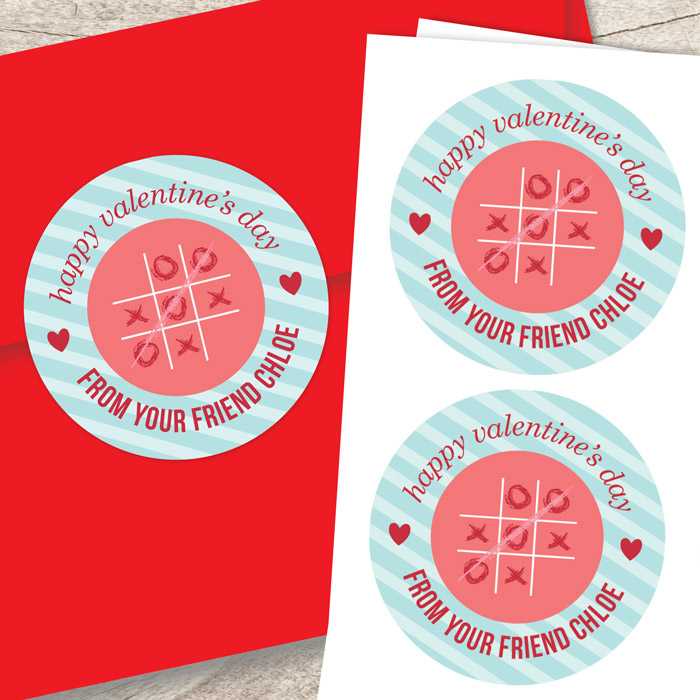 Pink Tic Tac Toe Custom Stickers