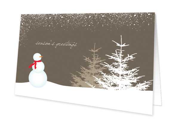 Snowy Day Khaki Christmas Cards